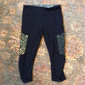Lululemon running tights with tribal print